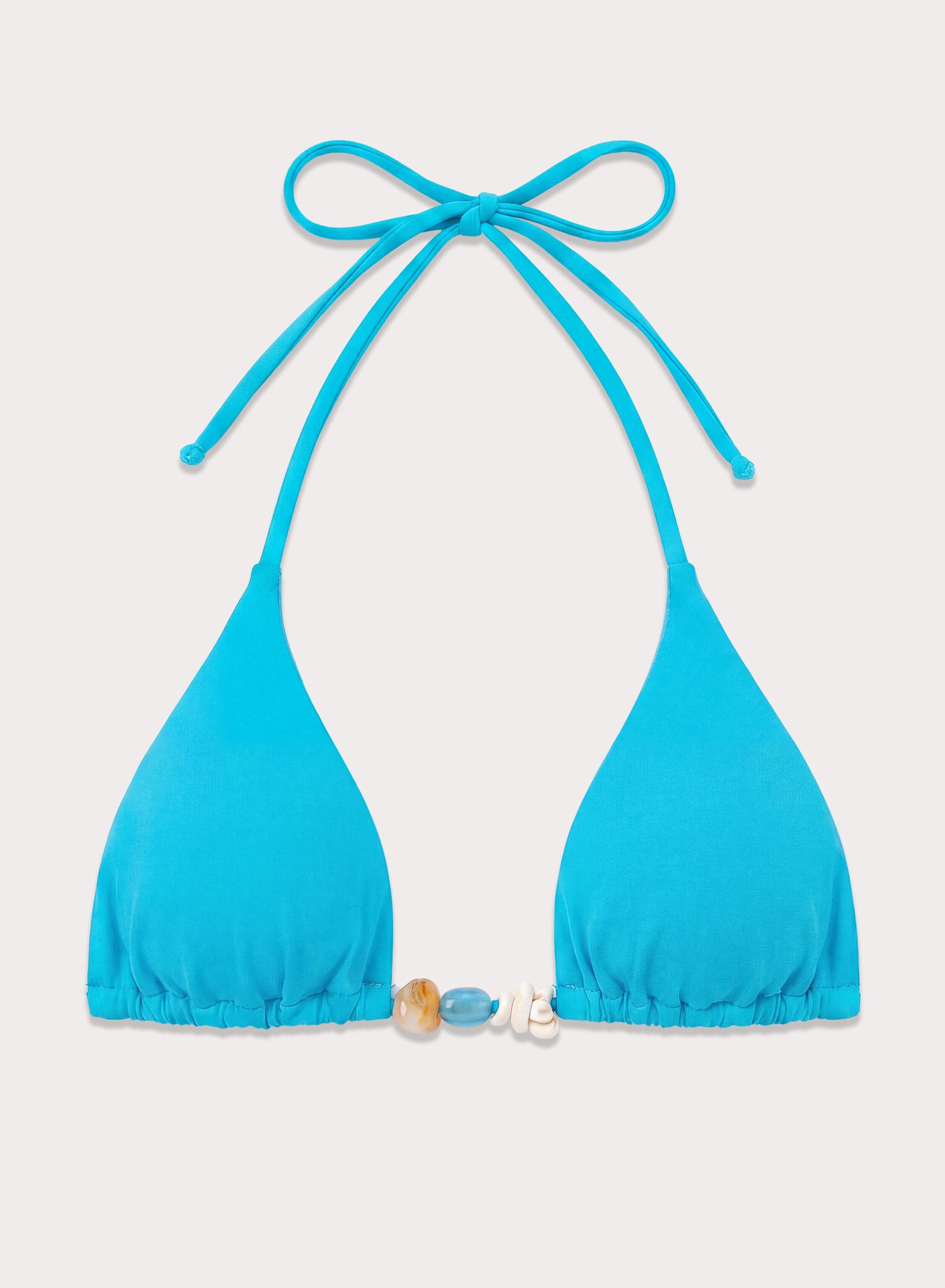 Bright Blue Resin Bead Triangle Bikini Top